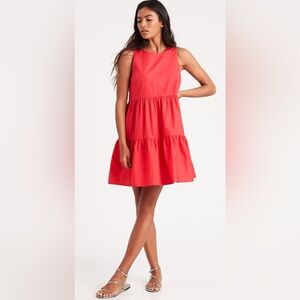 BR Organic Poplin Tiered Mini Dress — 6 TALL ❤️